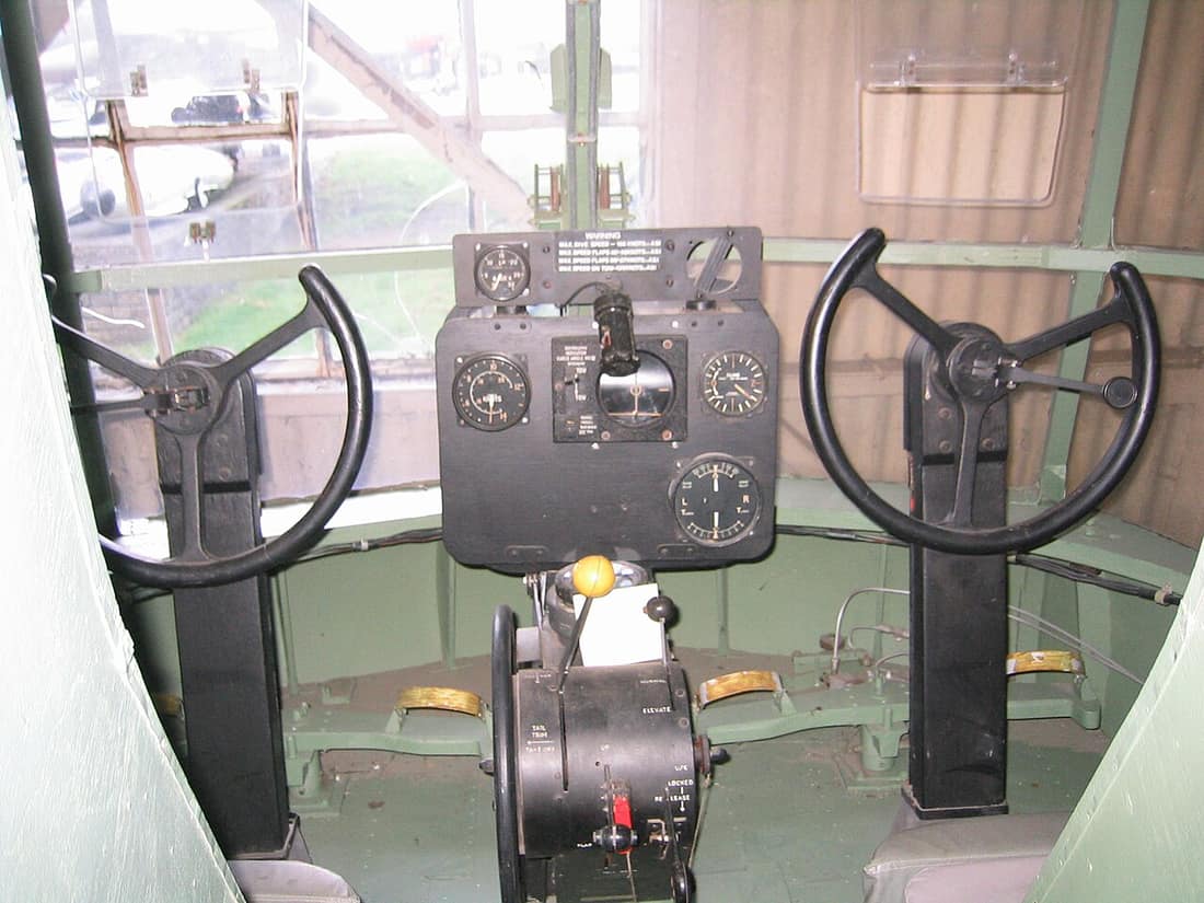 Airspeed Horsa cockpit internal view.