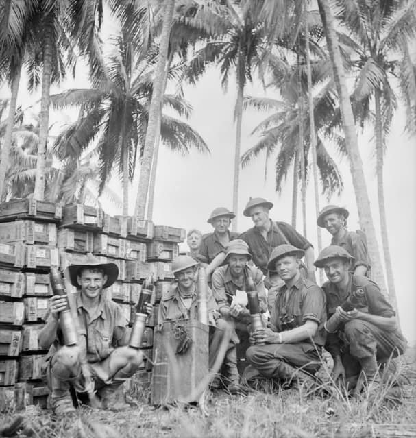 1942-12-11. PAPUA - GONA. JAPANESE AMMUNITION CAPTURED WHEN THE AUSTRALIANS ATTACKED THE EASTERN PORTION OF GONA VILLAGE. (NEGATIVE BY G. SILK).