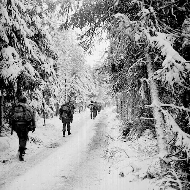 517th Parachute Regimental Combat Team in the Hurtgen Forest. This photo was taken most likely in February of 1945.