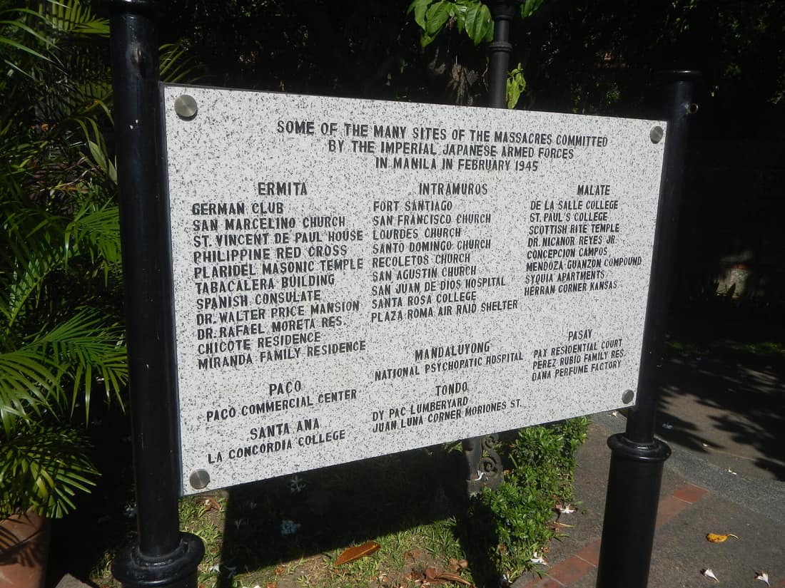 Intramuros landmarks Plazuela de Santa Isabel, Intramuros Memorare - Manila 1945 Memorial made part of the 1632 Santa Isabel College Manila in List of Cultural Properties of the Philippines in Metro Manila Intramuros, in
