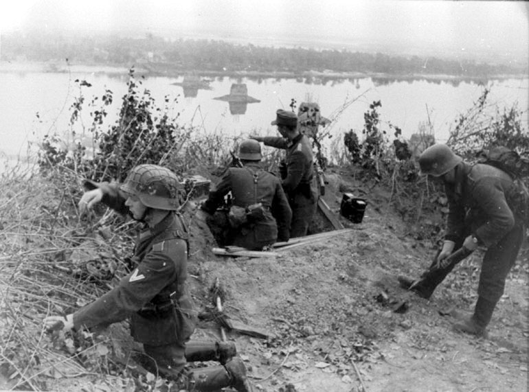 The Wehrmacht delivers fire across the Dnieper during the Battle of the Lower Dnieper in 1943.