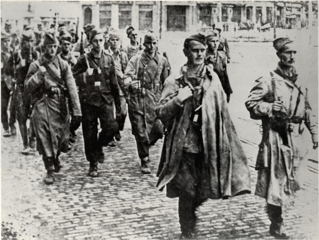 Borci 3. bataljona 1. proleterske brigade u Beogradu, 21. oktobra 1944