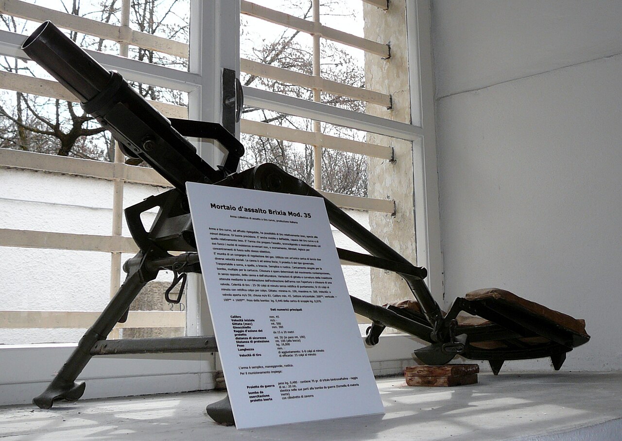Mortaio Brixia Mod. 35 al Museo degli Alpini a Trento