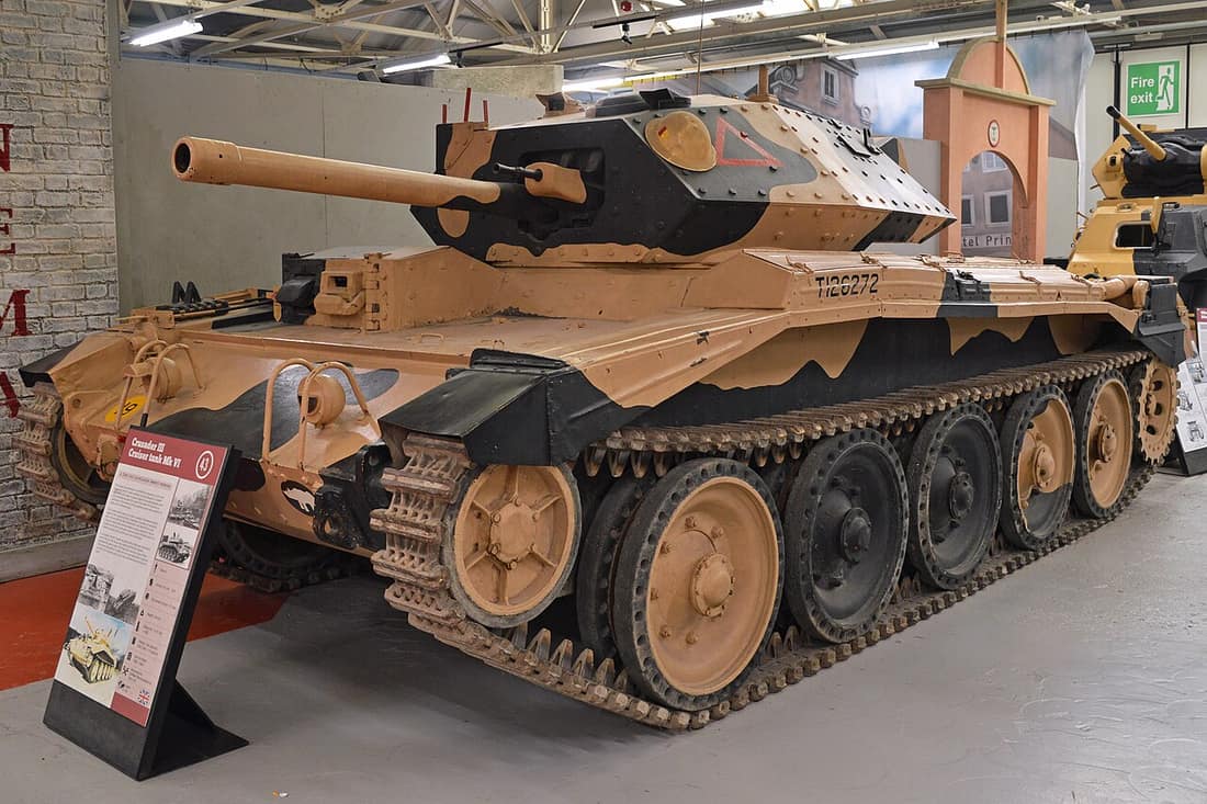 Official designation:- Tank Cruiser Mark VI, A15 Crusader III British serial:- T126272. Built by Nuffield Mechanisations &amp; Aero Ltd The Crusader was Britain’s primary Cruiser tank during the early part of WW2. Over 5