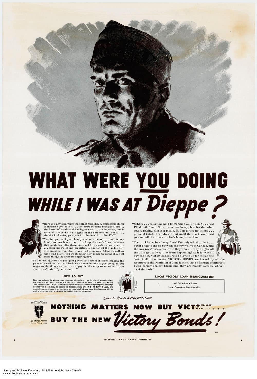 Title / Titre : Advertisement for the 3rd Victory Bonds campaign, 1942 / Affiche publicitaire pendant la 3e campagne d’obligations de la Victoire, 1942 Creator(s) / Créateur(s) : Unknown / Inconnu Date(s) : 1942 Referenc