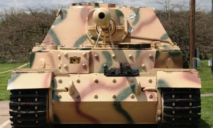 Panzerjäger Tiger Elefant tank destroyer used by German Wehrmacht in WWII. Restored by and on display at US Army Ordnance Museum, Aberdeen, Maryland. Photograph taken by Scott Dunham, April 23, 2009.