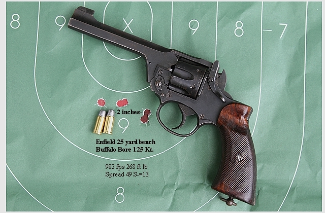 an Enfield No. 2 Mk1 in fine condition. from bench rest at 25 yards.