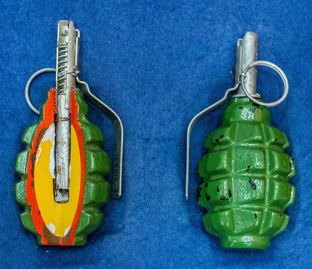 F1 (F-1) hand grenade. DOSAAF Museum, Minsk, Belarus