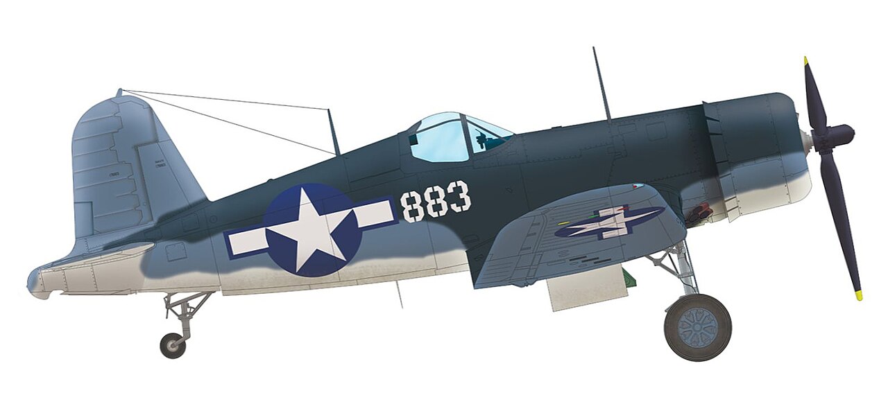 Vought F4U-1A Corsair, BuNo 17883, of Gregory "Pappy" Boyington, commander of VMF-214, Vella Lavella, end of 1943