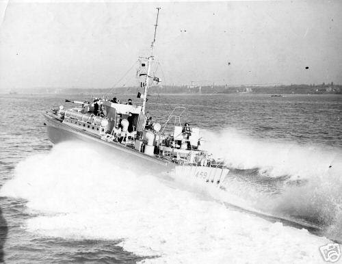 MTB 459 of 29th MBT Flotilla RCN, commanded by Lt. C A Law RCNVR. MTB 459 was a British Power Boat Company 71ft MBT know as a Type G in Canadian Service
