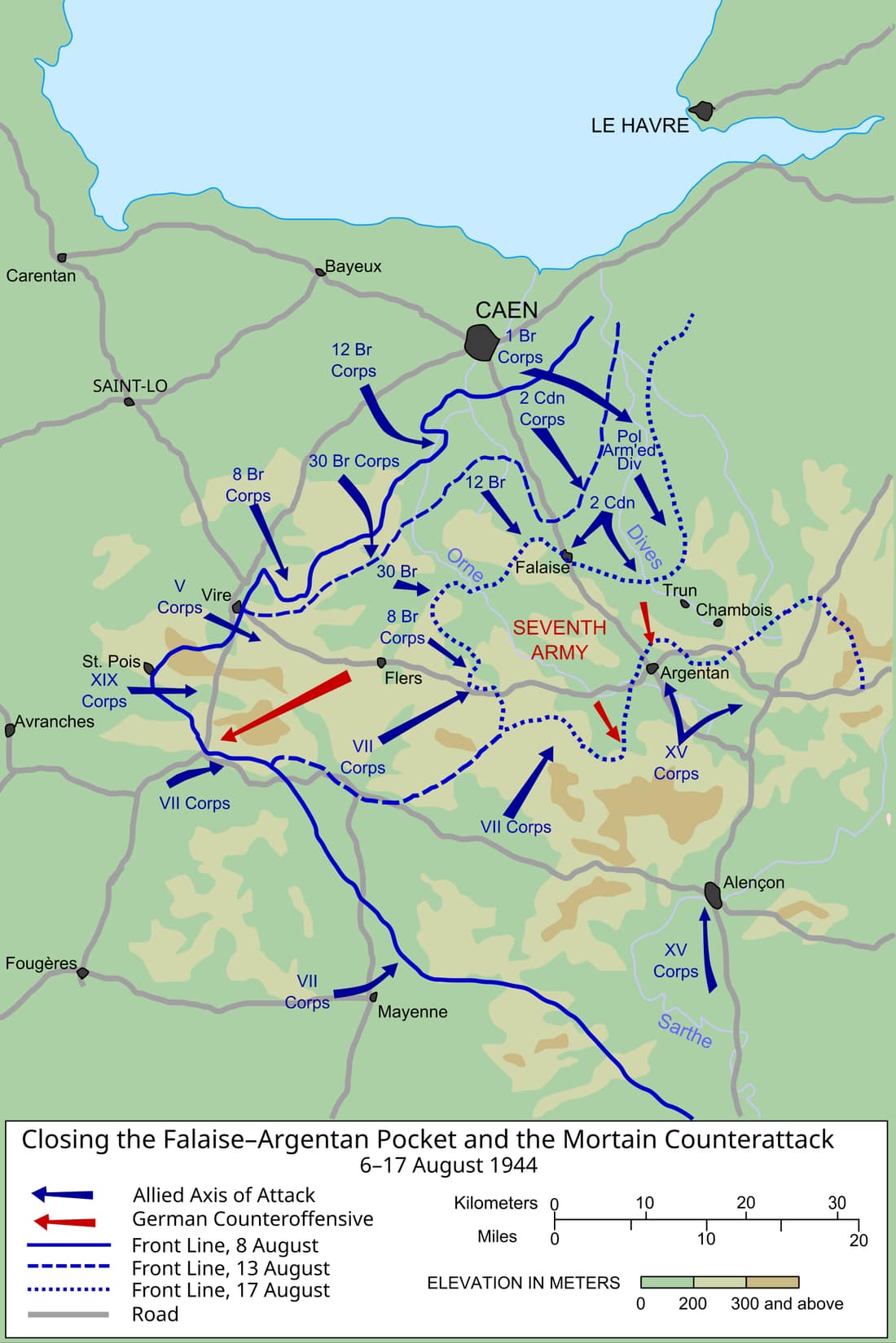 Map of the en:Falaise_pocket adapted into .svg form (with a coupl of minor presentation changes).