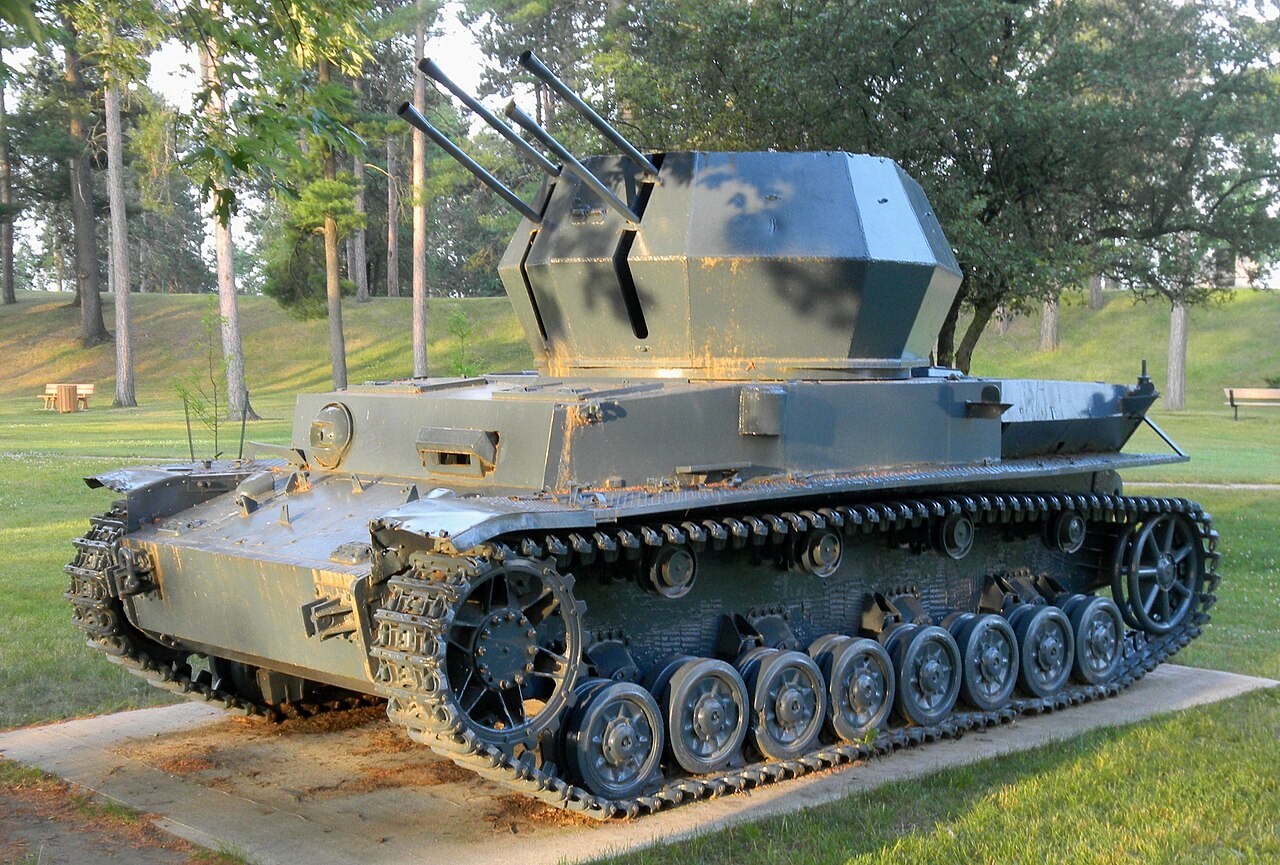 Wirbelwind, WWII German Self-Propelled four-barrelled Anti-Aircraft Gun on display at the CFB Borden Military Museum, Ontario, Canada