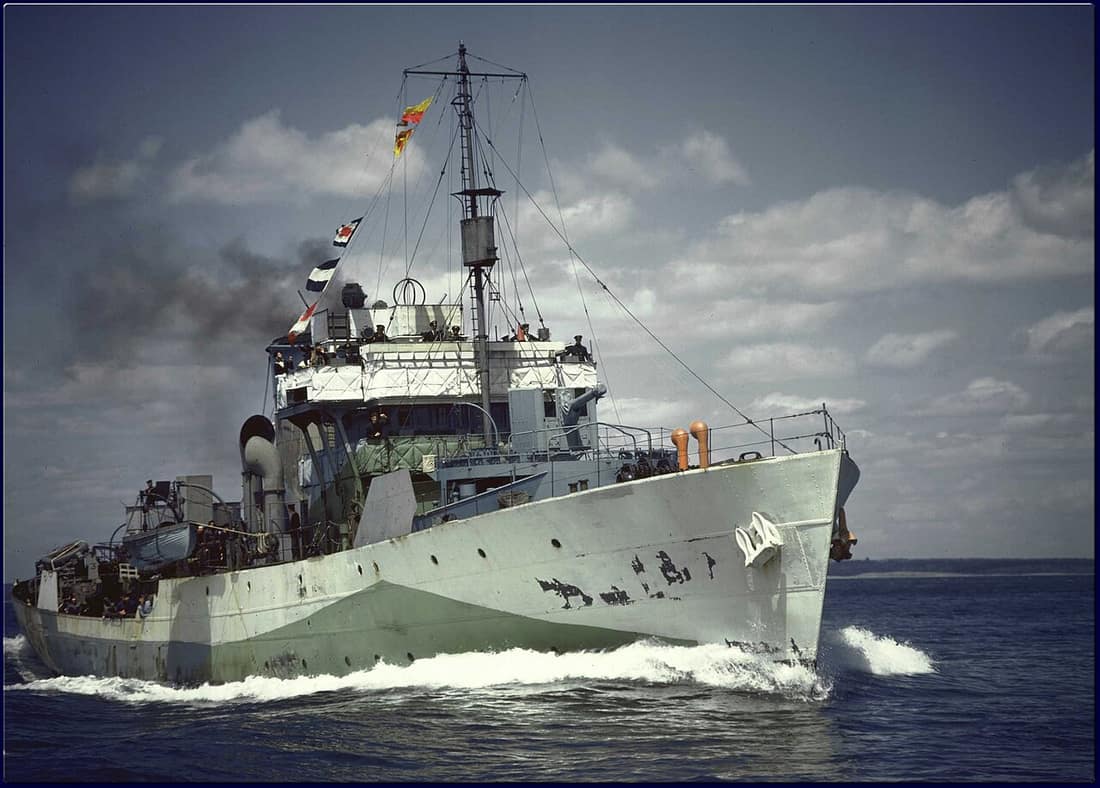 HMCS REGINA (K234) circa 1942 - 1943.