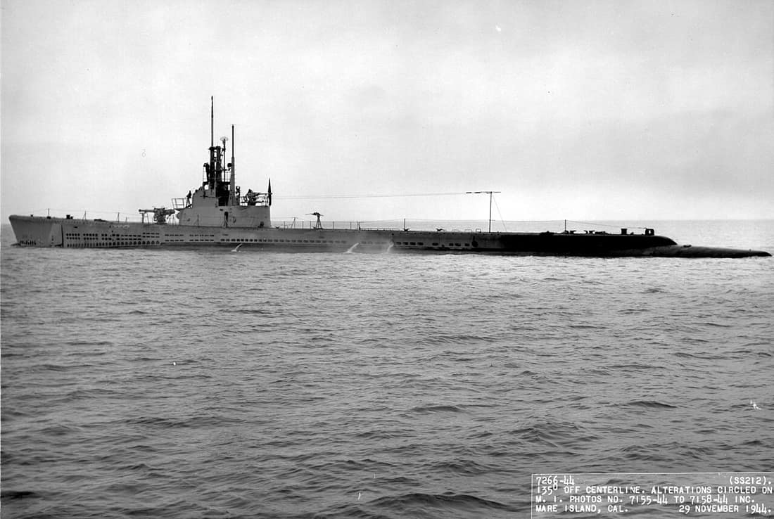 USS Gato (SS212); https://www.navsource.net/archives/08/08212.htm Gato (SS-212), off Mare Island Navy Yard, 29 November 1944. US Navy photo #7266-44, from the collections of the US Naval Historical Center