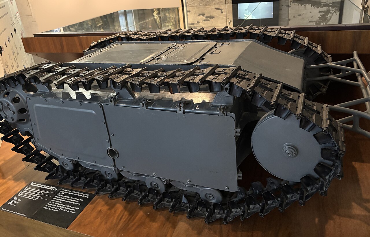 Goliath B1A remote control tank at the Musée de l'Armée in Paris, France. On loan from Musée des Blindés, Saumur, France.