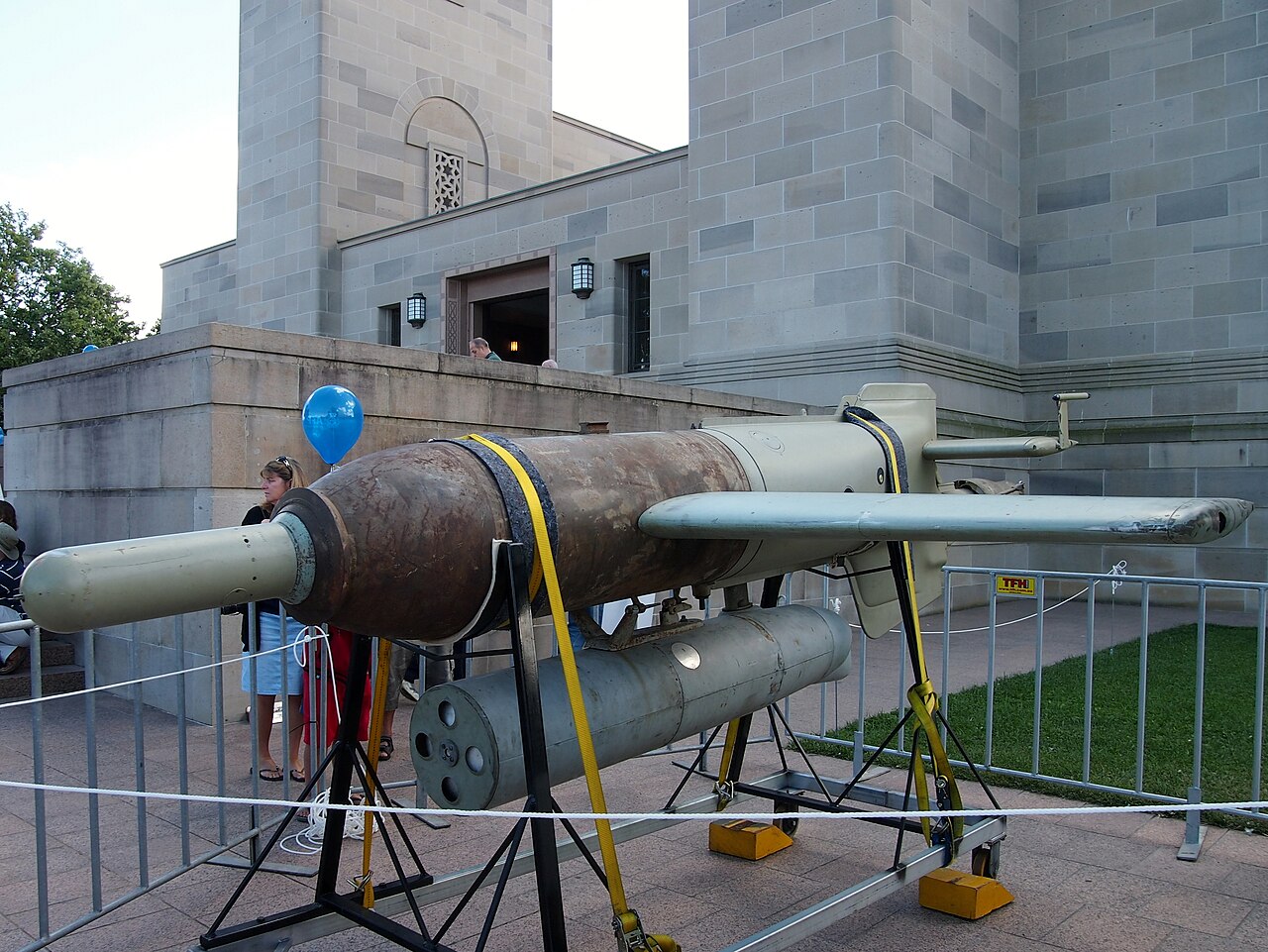 A German Henschel Hs 293B guided bomb on display at the 2013 Australian War Memorial open day