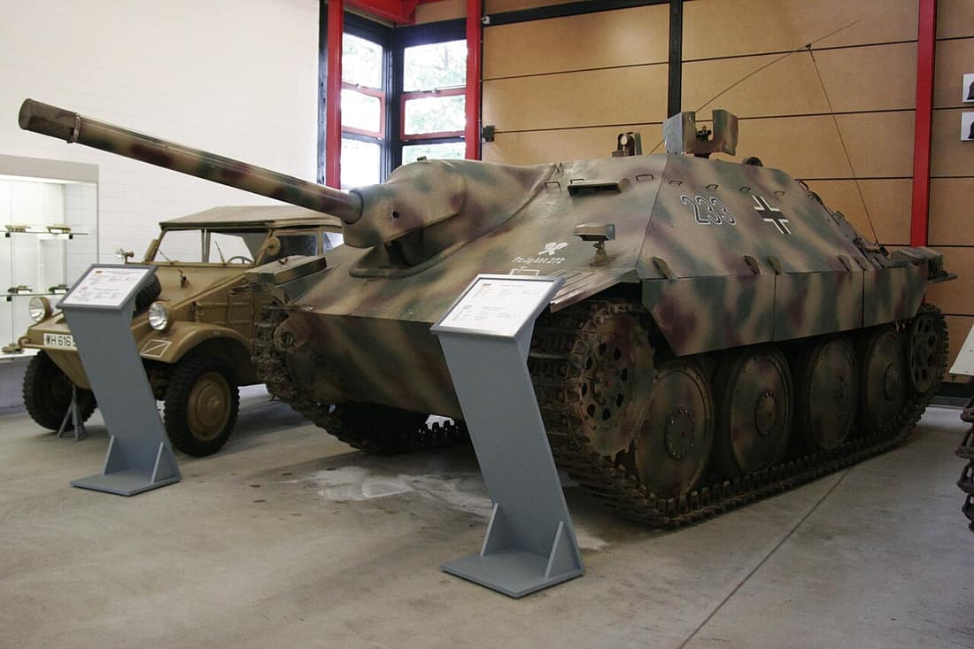 Jagdpanzer 38(t) (Sd.Kfz. 138/2) on display at the Deutsches Panzermuseum Munster , Germany.