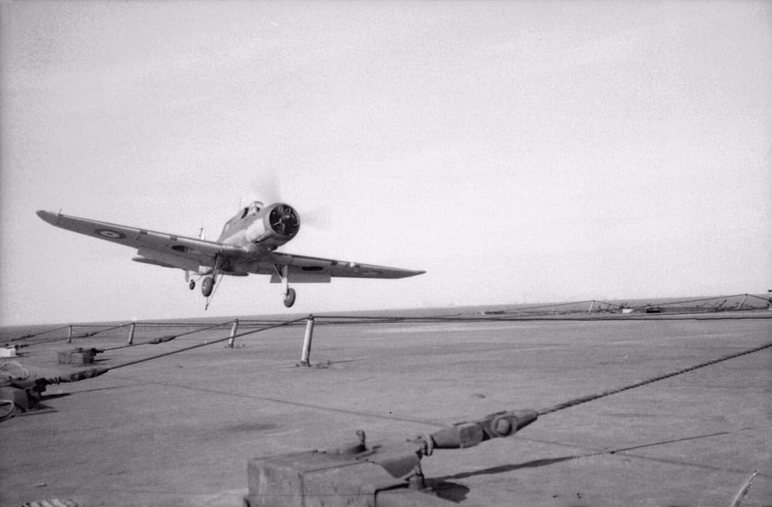 The Royal Navy during the Second World War A Blackburn Skua landing on HMS ARK ROYAL.