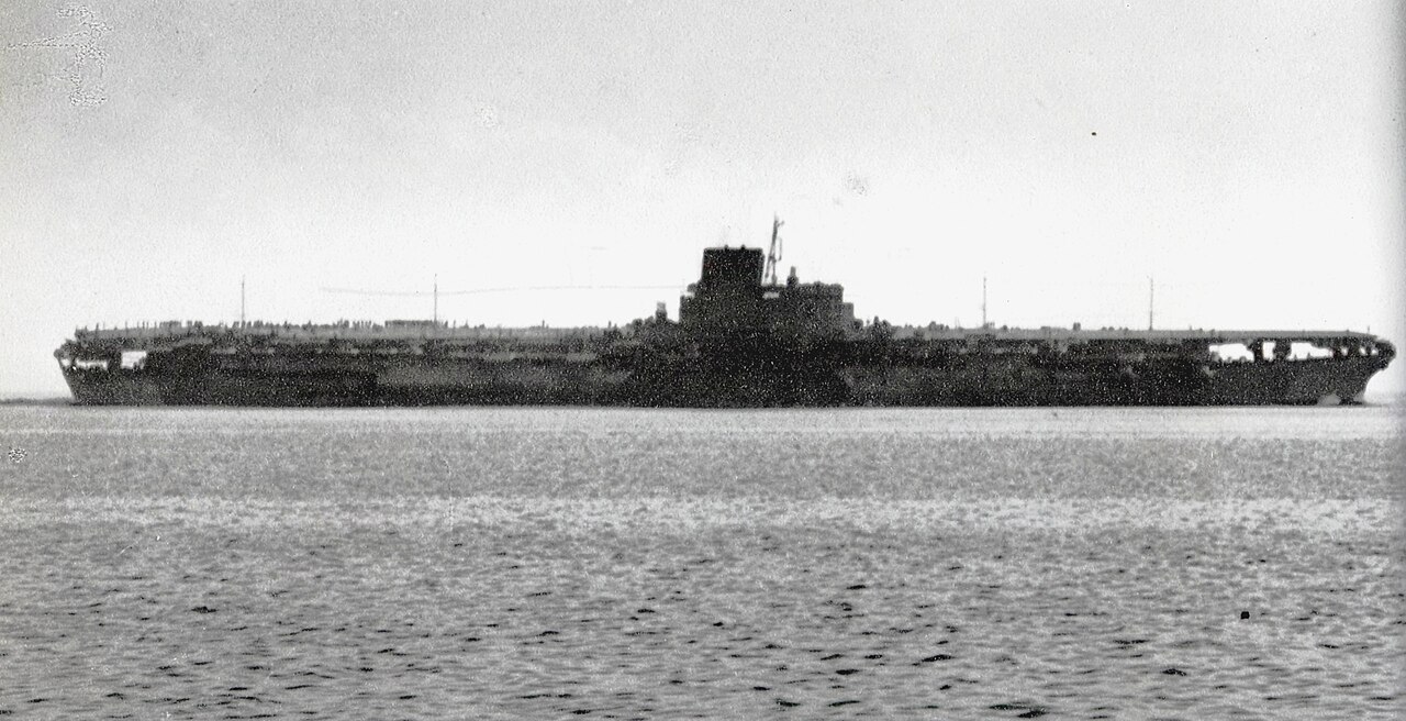 Japanese aircraft carrier Shinano underway during her sea trials.