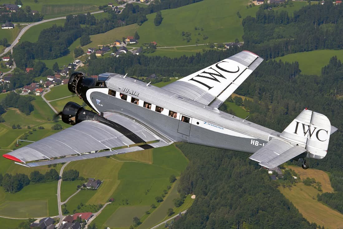 Ju-Air Junkers Ju 52/3m HB/HOS in flight over Austria