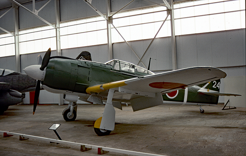 Kawasaki Ki-100 1b at the RAF museum, Cosford. Scanned from a Kodachrome 35 mm slide.
