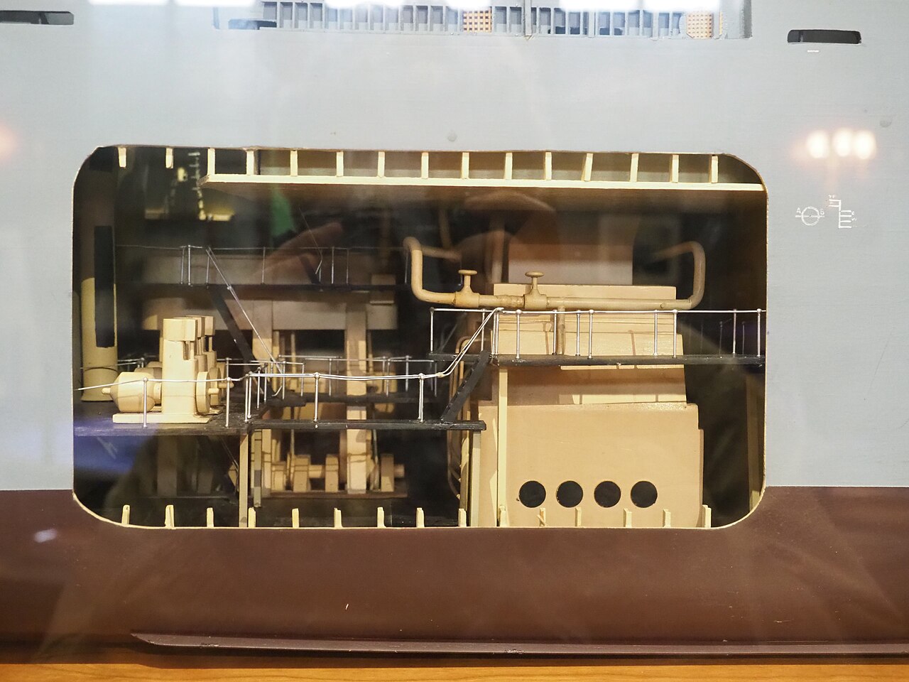 Model of Liberty Ship (detail of engine room), at the King's Point Merchant Marine Museum