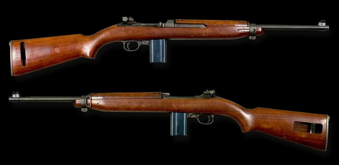 M1 Carbine, USA. Caliber .30 Carbine. From the collections of Armémuseum (Swedish Army Museum), Stockholm