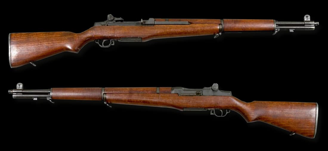 M1 Garand rifle, USA. Caliber .30-06. From the collections of Armémuseum (Swedish Army Museum), Stockholm.