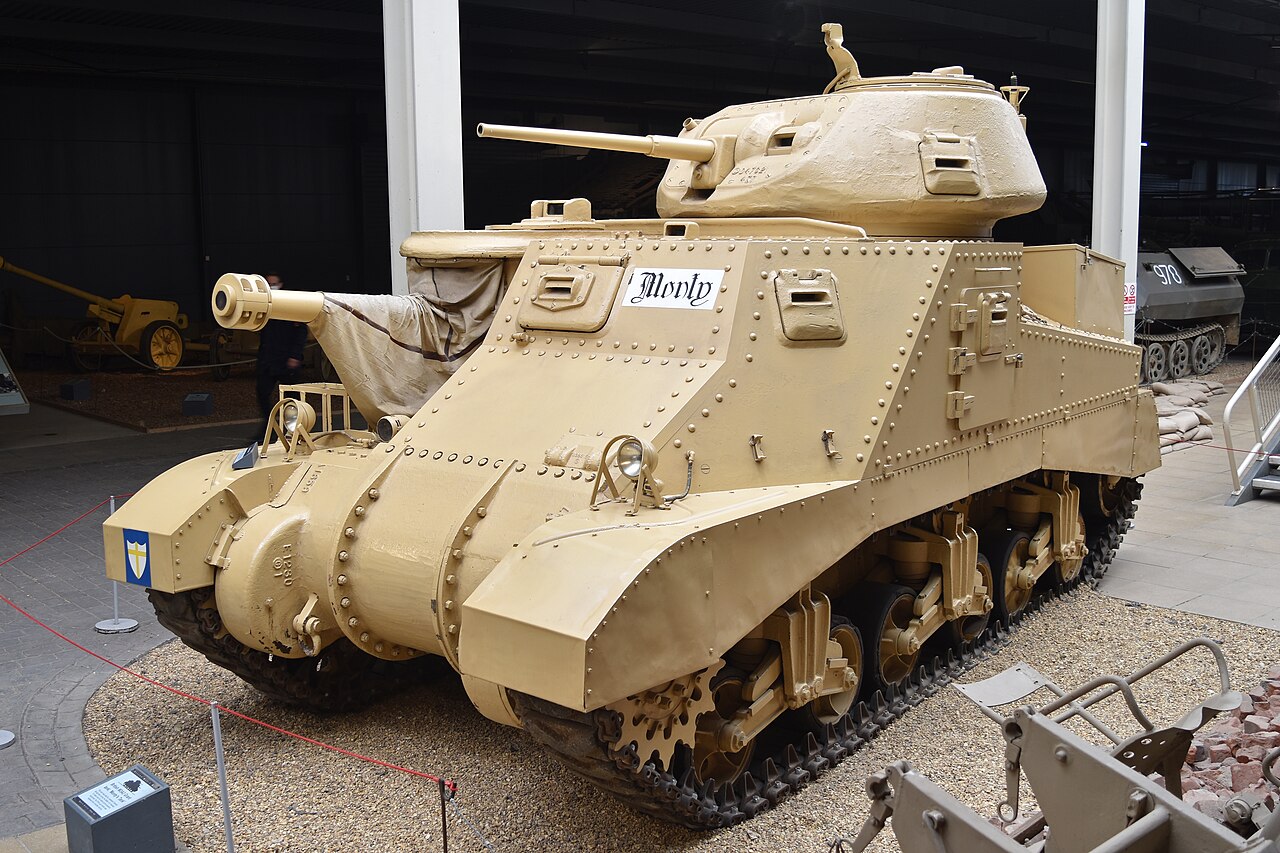 US built WW2 era Medium Tank Main armament:- 75mm Gun M2/M3 Total M3 production (all models):- 6,258. The British Grant II had the US designation M3A5 and was powered by twin General Motors 6-71 diesel engines. Built by 