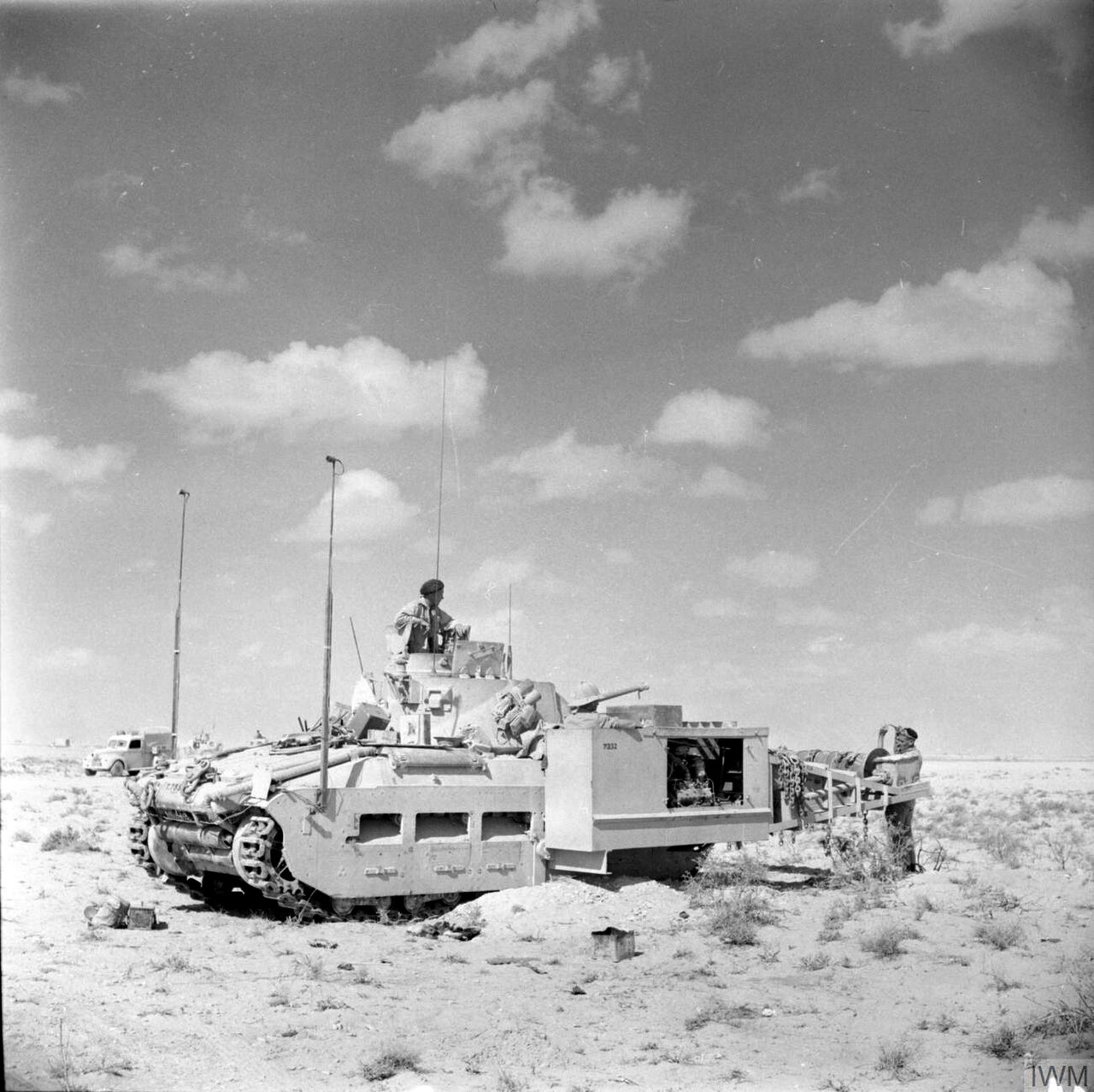 A British Matilda Scorpion flail tank, North Africa