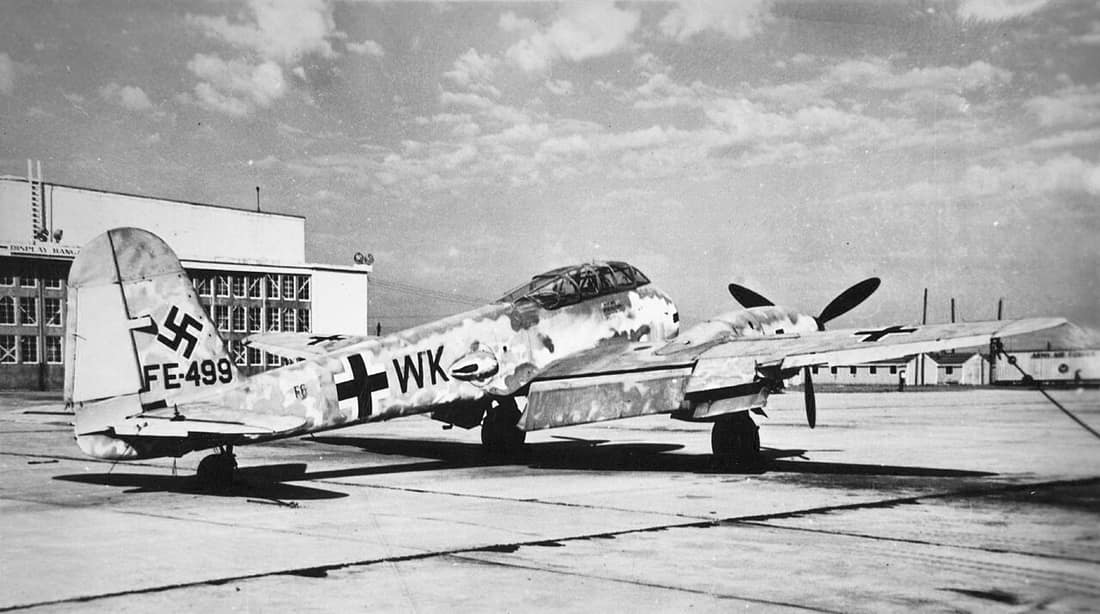 The Messerchmitt Me 410 "Hornisse" (Werknummer 10018) was originally a Me 410A-1 bomber destroyer version built by Messerschmitt at their Augsburg, Germany, factory and was initially coded SI+KZ. Later it was fitted with
