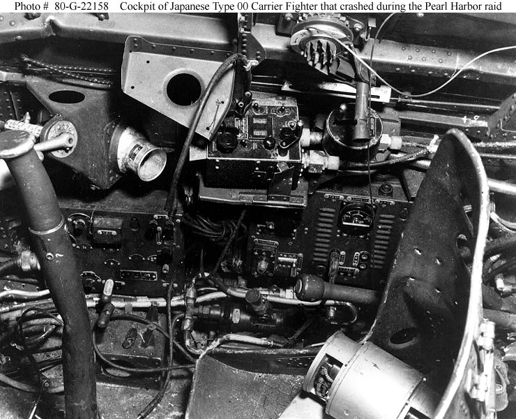 Interior of the cockpit of a A6M2b(Zero fighter Model 21).