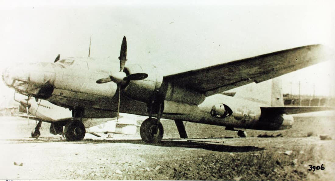 Mitsubishi Ki-67 "Hiryu" bomber captured by the United States at the end of World War II.