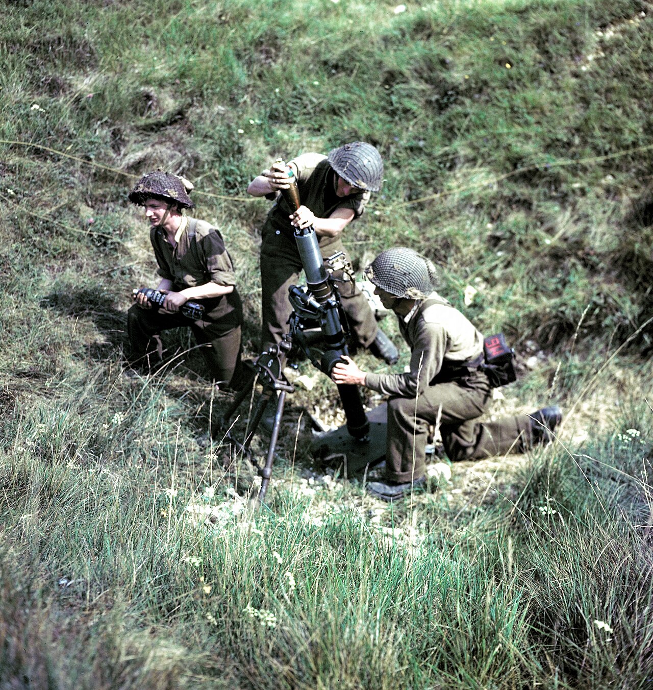 Canadian mortar team in action in France