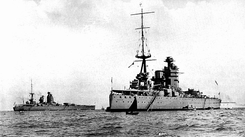A brit HMS Nelson és HMS Rodney csatahajók.