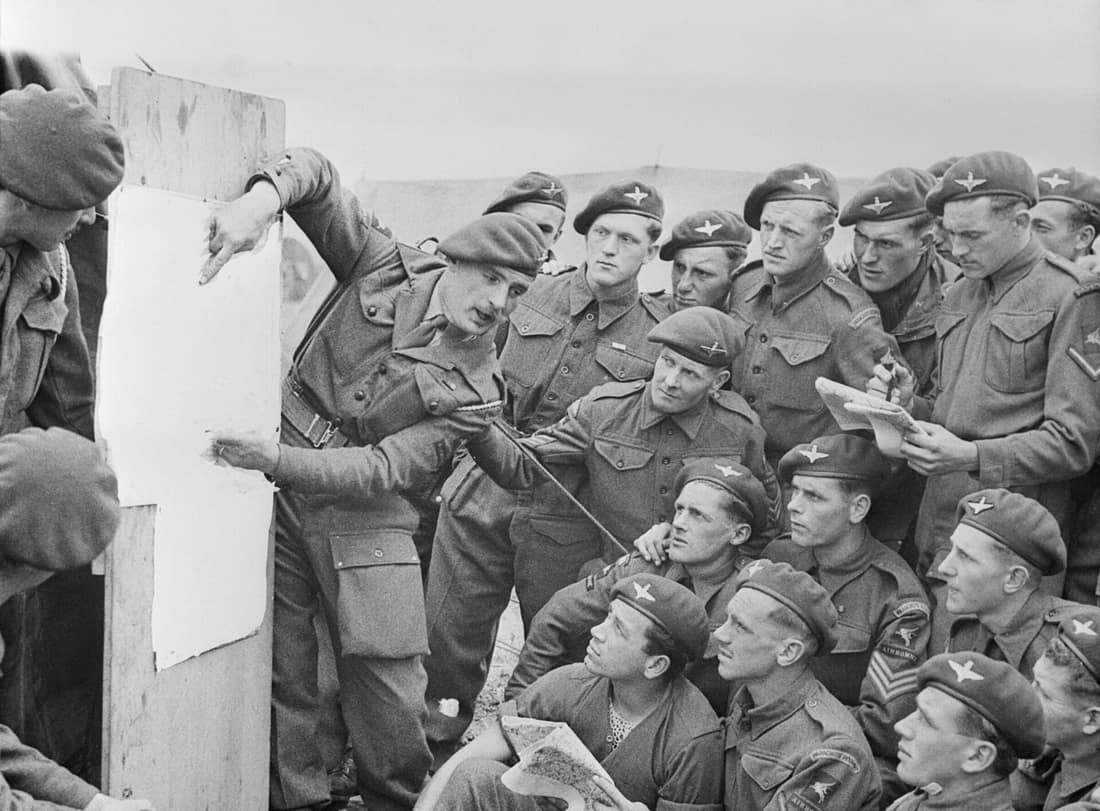 IWM caption : THE BRITISH ARMY IN THE UNITED KINGDOM 1939-45. Men of 22nd Independent Parachute Company, 6th Airborne Division for the invasion. Comment: This happened during preparation for Operation Tonga, part of the 