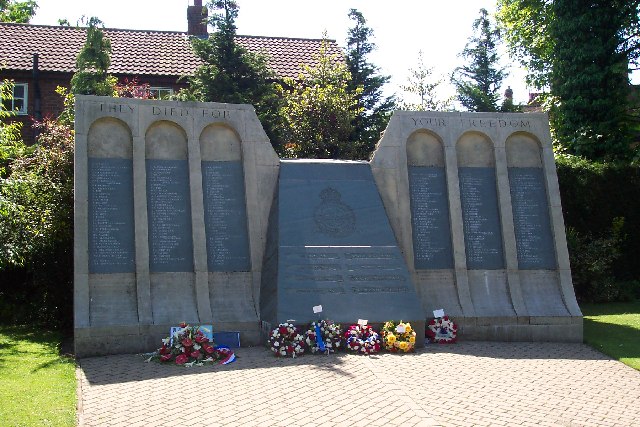 617 Squadron Dambusters Memorial, Woodhall Spa, Lincolnshire. The Dambusters Squadron was based nearby