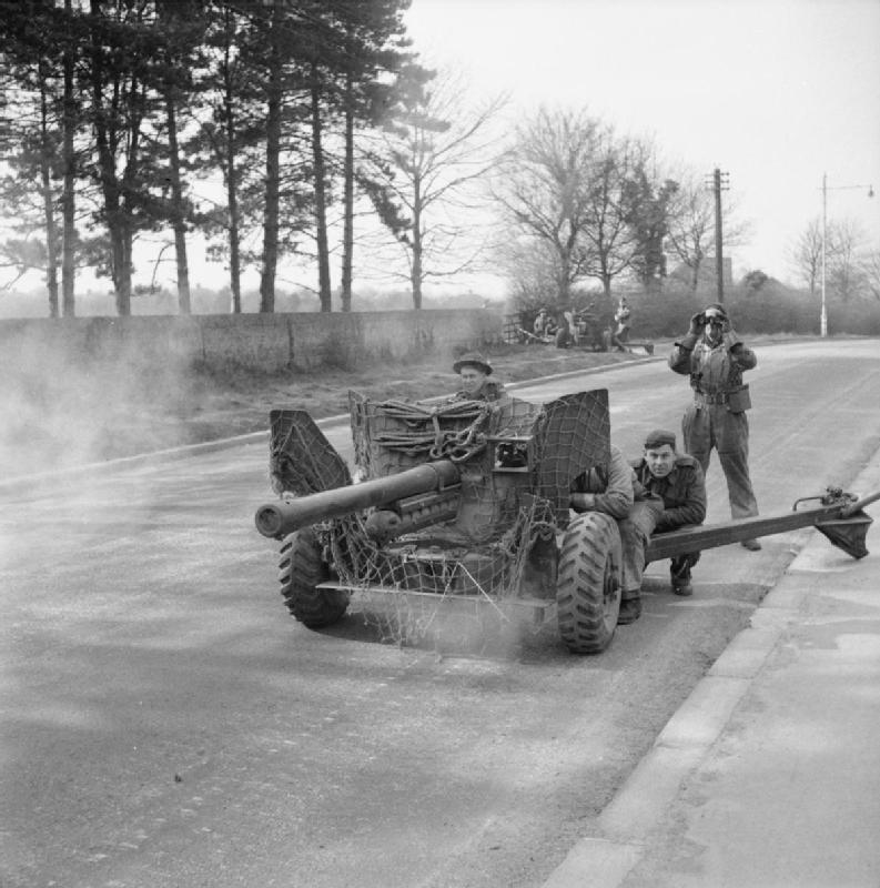 Canadian Forces in the United Kingdom 1939-45 Canadian troops man a 6-pdr anti-tank gun during Exercise 'Spartan', 9 March 1943.