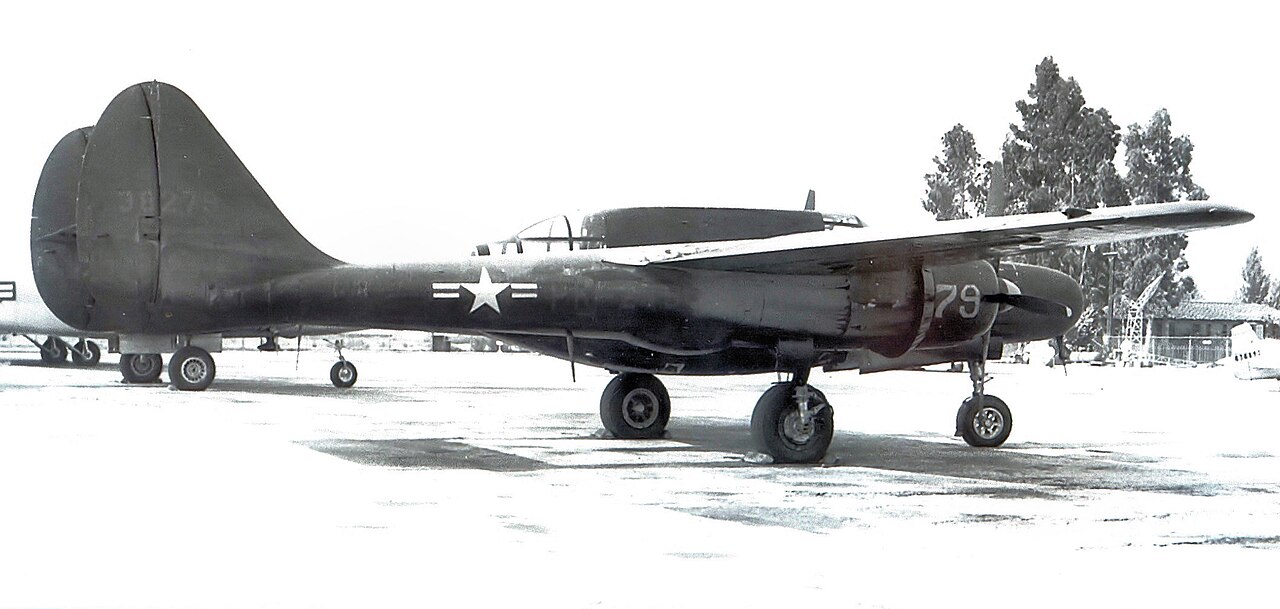 318th FIghter Squadron Northrop P-61B-20-NO Black Widow 43-8279, Hamilton Field, California, December 1947. This aircraft was struck from the USAF inventory on 20 December 1948