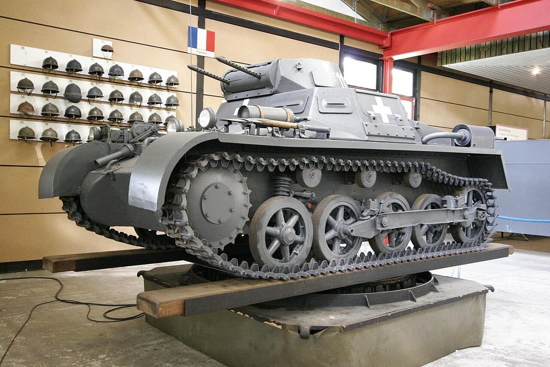 Panzerkampfwagen I Ausf. A (Sd.Kfz. 101) on display at the Deutsches Panzermuseum Munster , Germany.