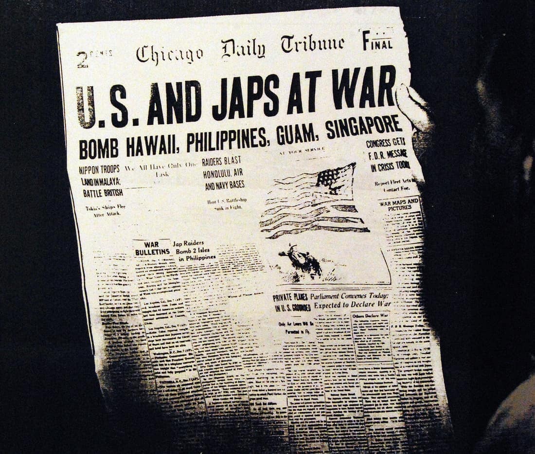 80-G-405258: Half-tone image of a photograph, Sailor reading Chicago Tribune at COMTEN, San Juan, Puerto Rico, December 1941. (8/25/2015).