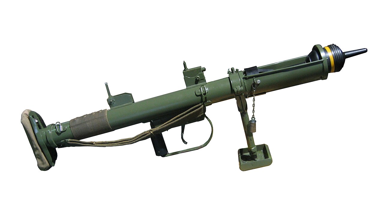 The British PIAT anti tank weapon. This particular gun is part of an interactive display at the Army Flying Museum, Hampshire, UK.
