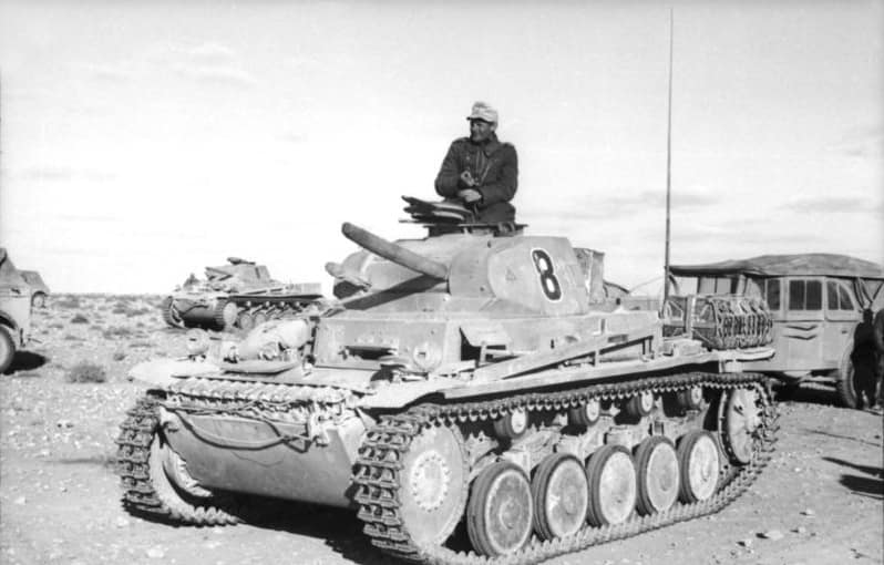 Panzer II of the 15th Panzer Division in North Africa used as Artillery Observation Tank. Therefore the main gun has been replaced by a simple mockup to create room for the observer.