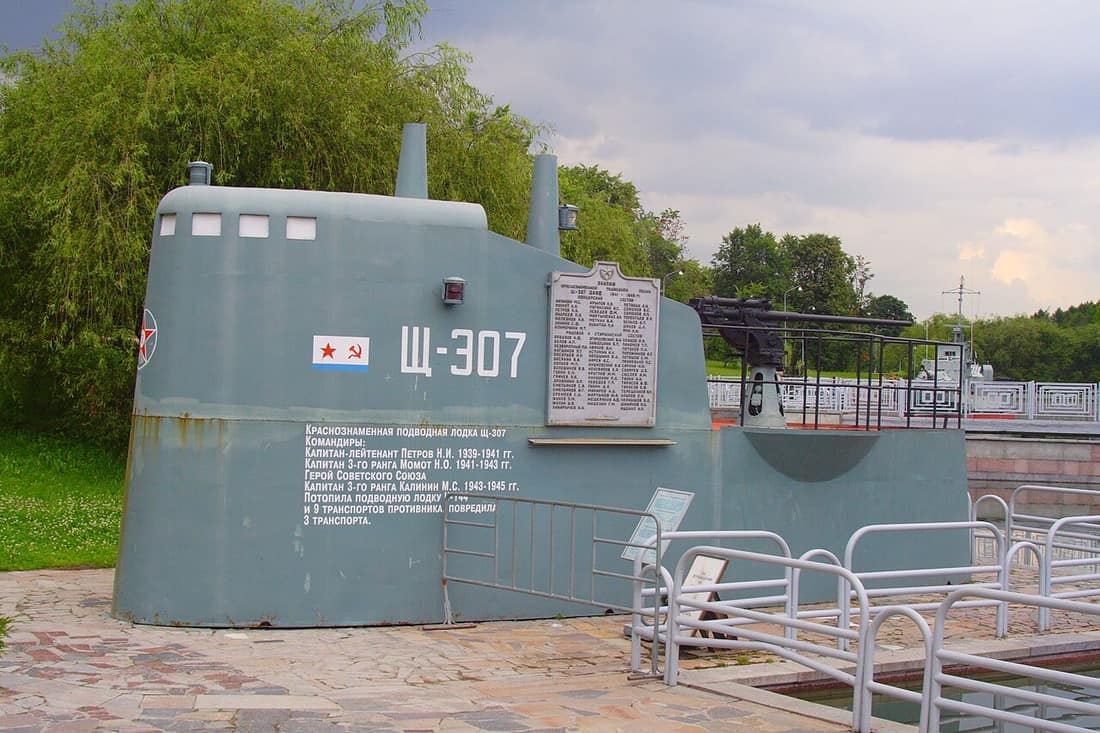 Cabin of a soviet submarine ShCh-307, which exhibits in museum at Poklonnaya Gora, Moscow, Russia