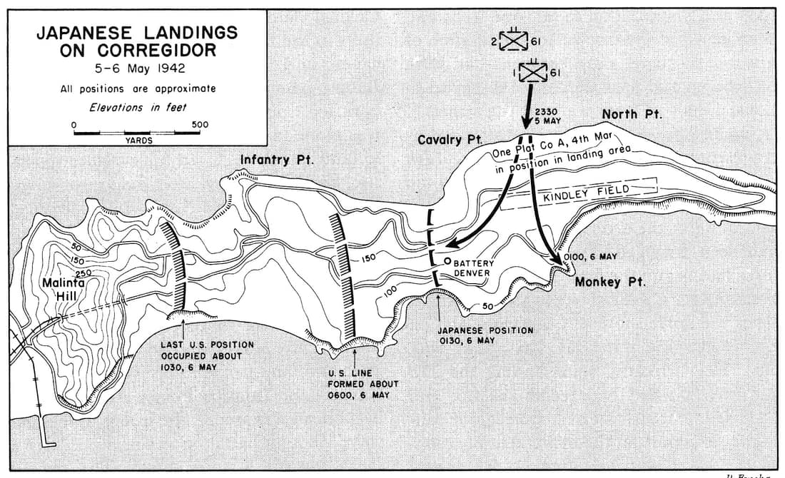 Japanese landings on Corregidor, 5–6 May 1942