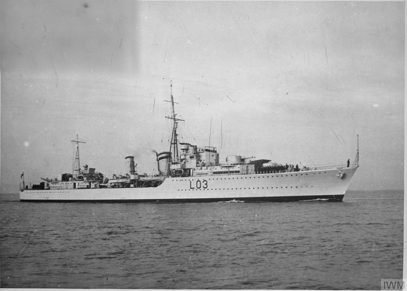 British Warships of the Second World War The Tribal class destroyer HMS COSSACK underway on completion.