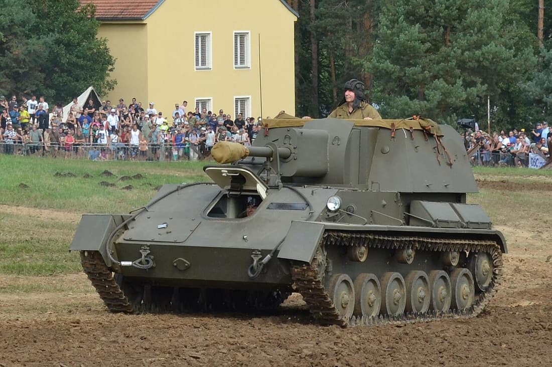 Lešany - vojenské muzeum, Tankový den 2024, ukázky, SU-76