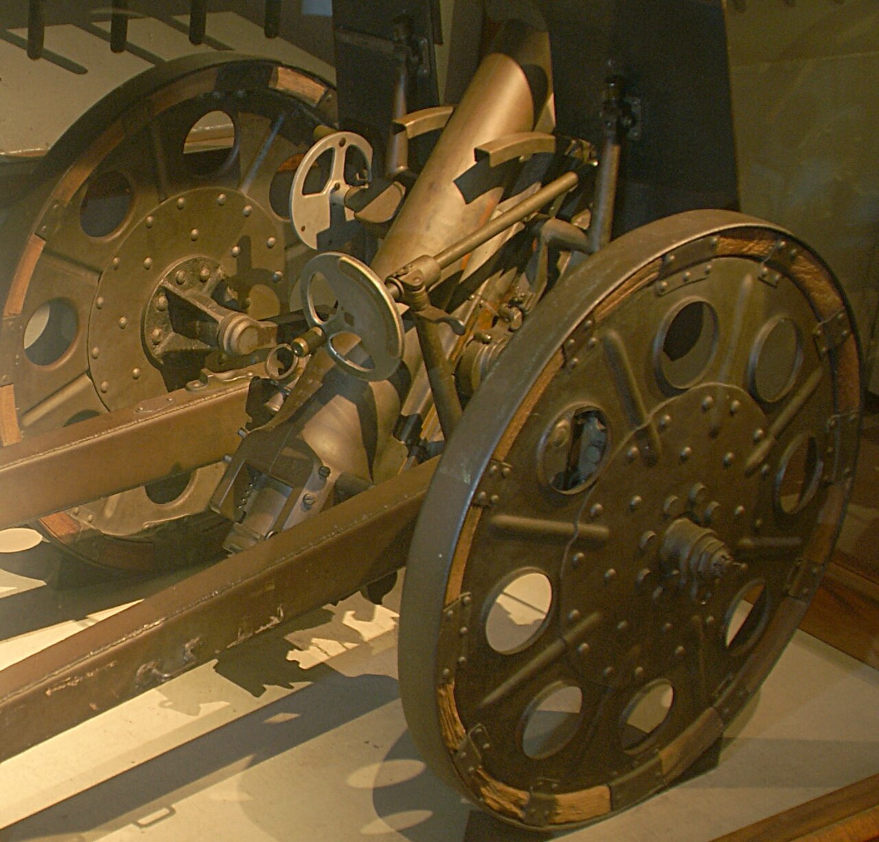 Caption: Japanese Type 92 howitzer (1932). A "Battalion Howitzer," this type was used in infantry battalions for high angle support fire. Now on display at Battery Randolf US Army Museum, Honolulu.