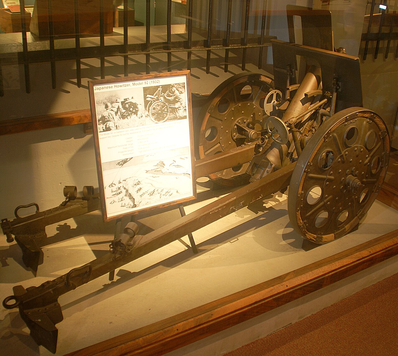 Caption: Japanese Type 92 howitzer (1932). A "Battalion Howitzer," this type was used in infantry battalions for high angle support fire. Now on display at Battery Randolf US Army Museum, Honolulu.