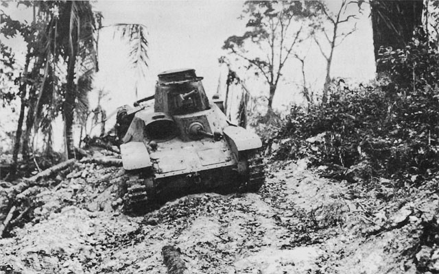 Disabled Japanese Type 95 Ha-Go tank at Biak